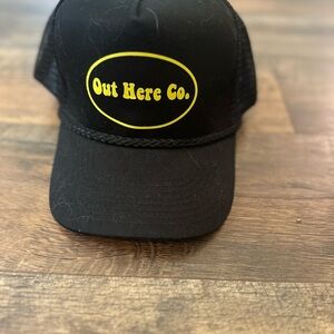 Black Trucker Hat with Yellow Logo